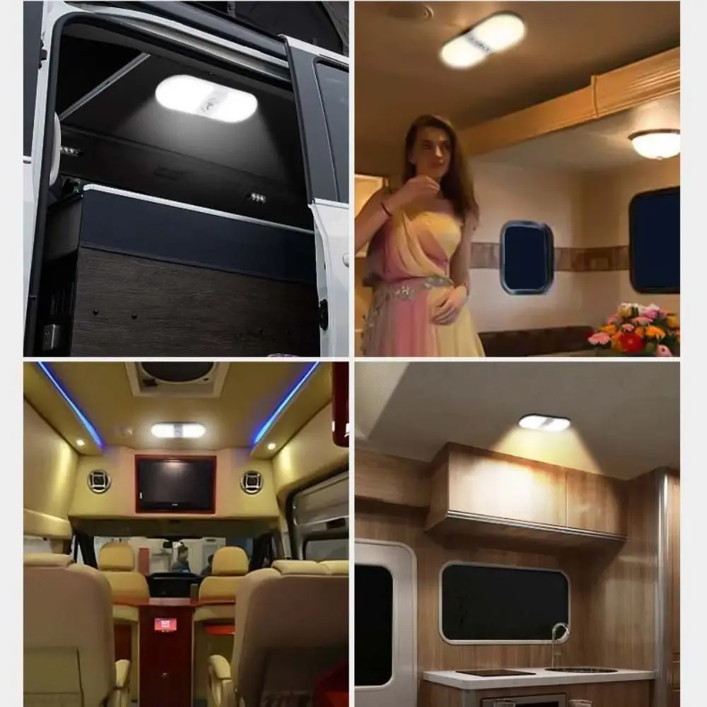 Durable 3 Color Dimmable RV LED 12-24V Car accessories Caravans Ceiling Lamp Dome Night Lights