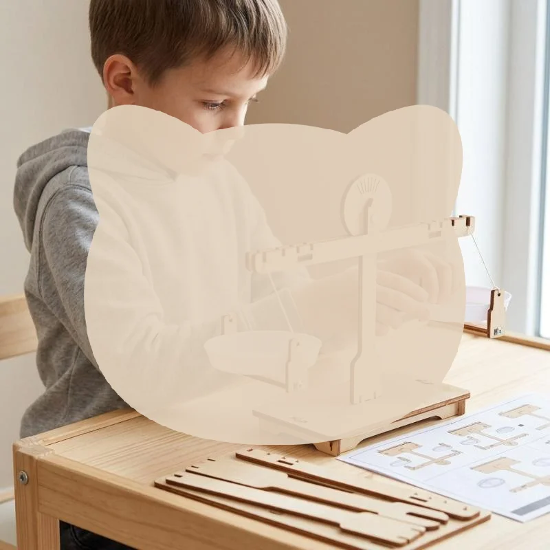 Montessori Wooden Balance Scale Math Learning Board Toy 1 Set DIY Educational Game for Kids Birthday Christmas Holiday Gift