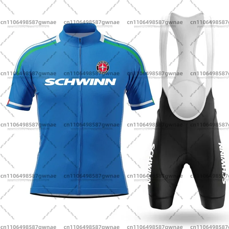 Summer Schwinn Cycling Jersey Men's Road Cycling Shorts Cycling Short Sleeve Suit Three Pockets with Reflective Strips