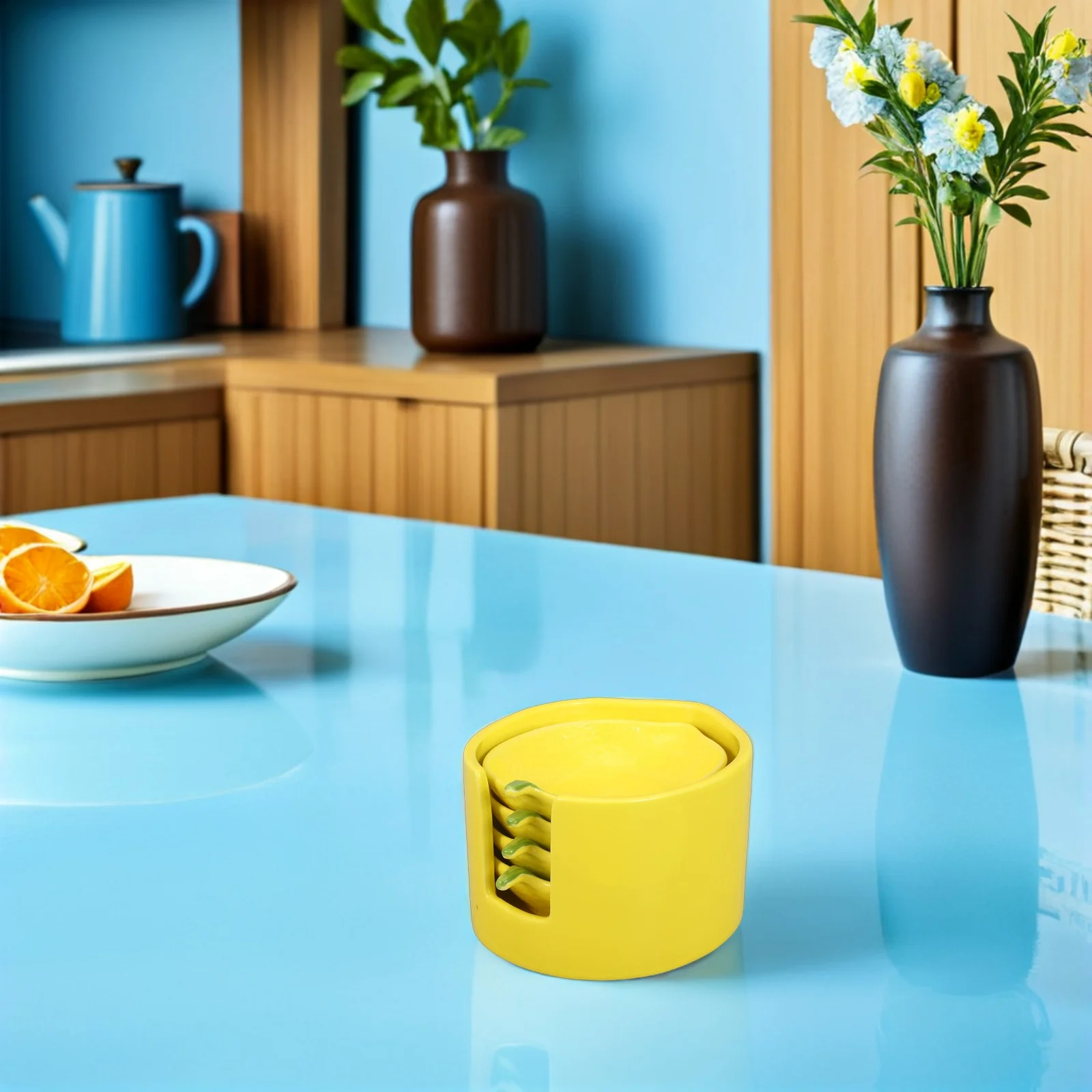 

Set of 4 Ceramic Condiment Dishes Elegant Seasoning Holders for Kitchen Dining Tableware Soy Sauce Vinegar Modern Home