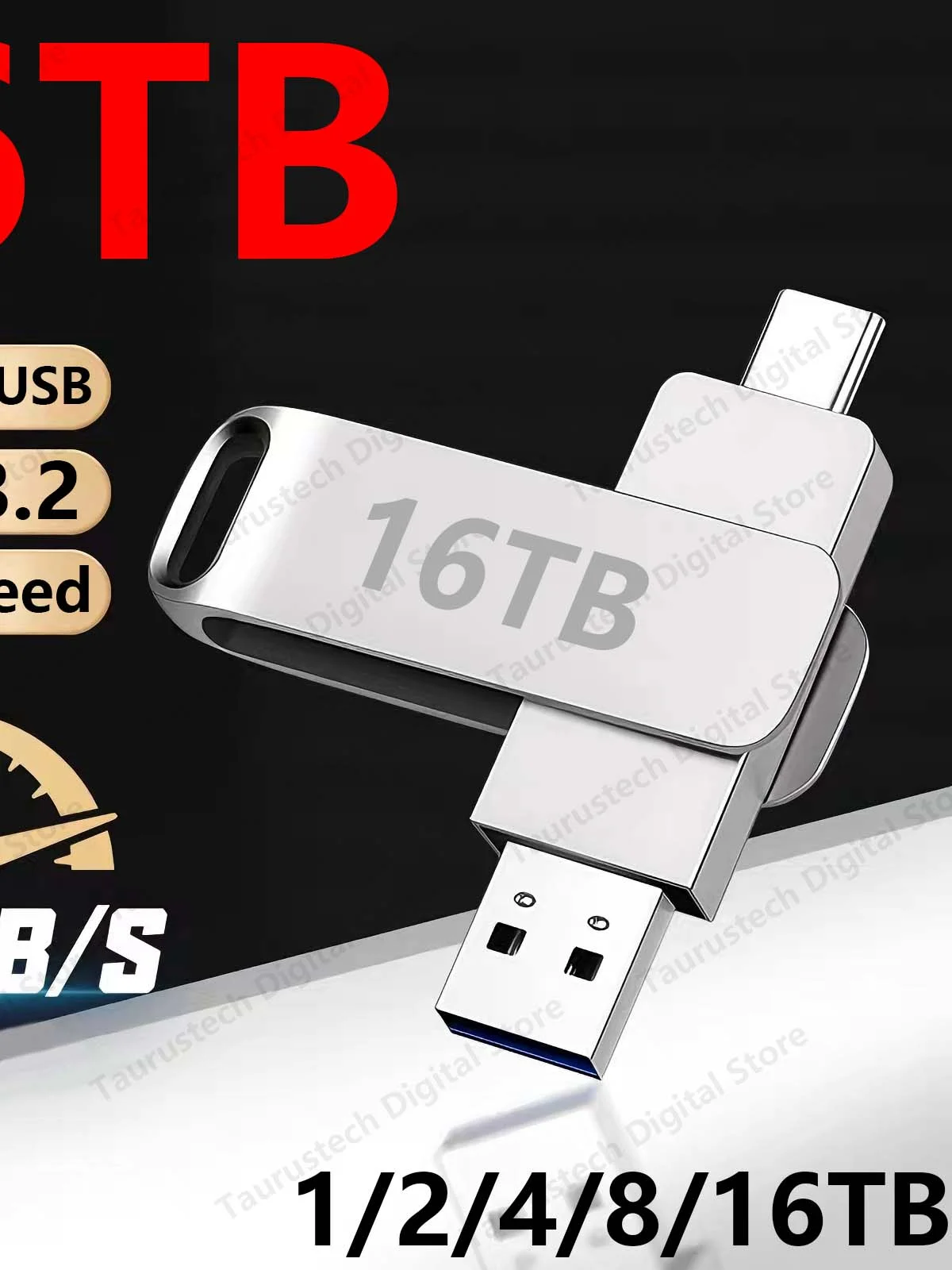 DIXSG dla Xiaomi 16TB Pendrive'y USB 3.2 Dysk USB 2TB Szybki Metalowy Pendrive Wodoodporny Typ-C Pamięć USB Stick Dyski USB — 2
