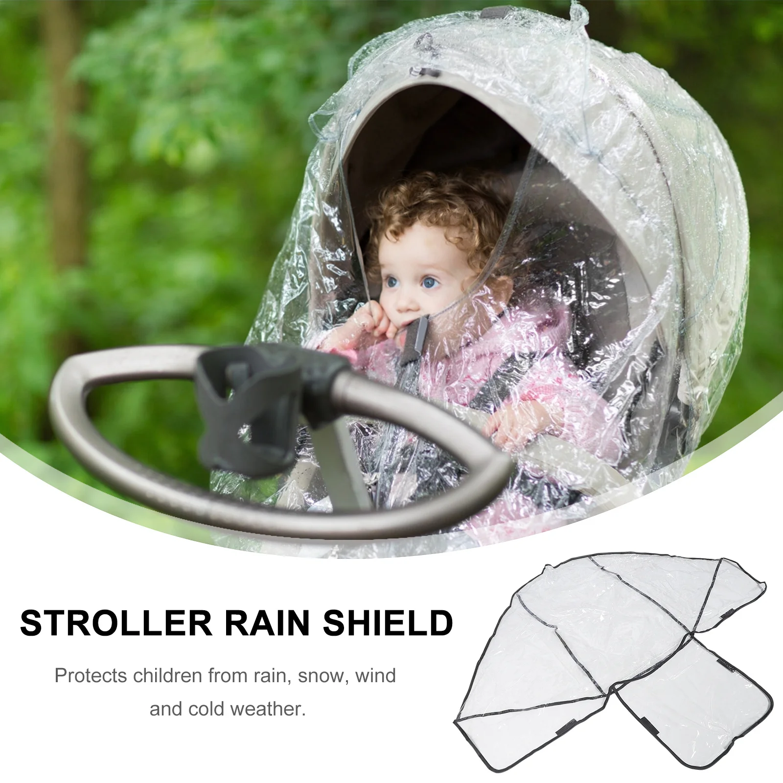 

Double Stroller Rain Cover Universal Twins Baby Protective Cover Front Rear Seat Wind Snow Cold Proof