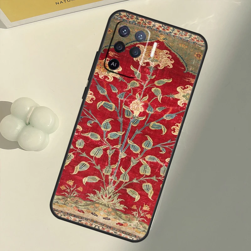 Persian Carpet Floral Pattern Case For OPPO A53 A53S 2020 A5 A9 A31 A52 A72 A94 A74 A54 A83 A91 A93 A16 A15 Back Coque