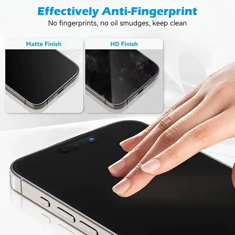

3PCS Anti Spy Temered Glass For iPhone 17 16 15 14 13 12 11 16e Air XR Pro Max Easy to Install Matte Dust Proof Screen Protector