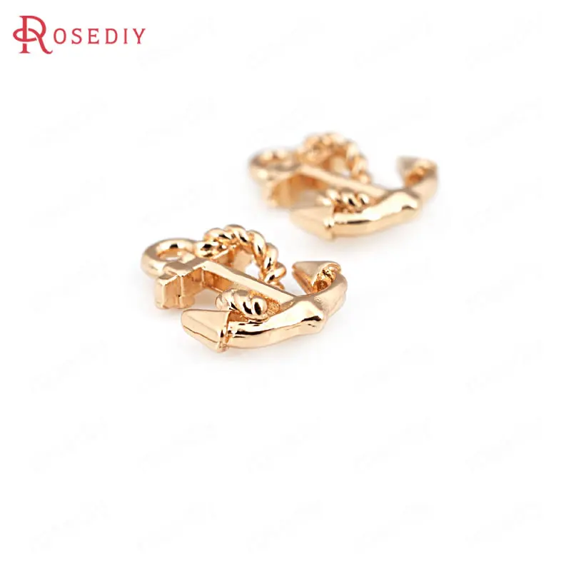 18K Gold Color Anchor Rudder Charms Pendants High Quality Jewelry Making Supplies Necklace Earrings Accessories for Women