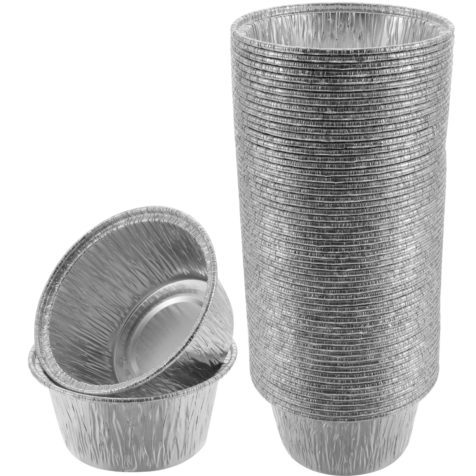 

100 Pcs Mini Tart Pan Foil Pudding Cups Baking Dish with Lid Aluminium Cake Sandwich Containers