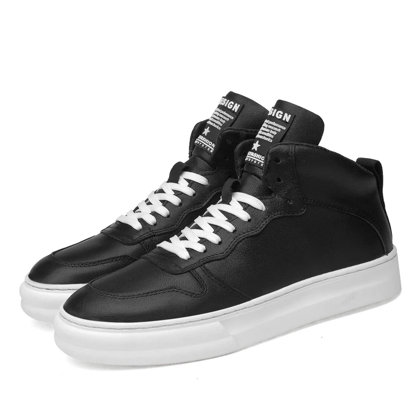 

Spring and Winter Fashion High-top Shoes with A Top Layer of Cowhide, Comfortable Lining, and High-quality Street Hip-hop Shoes
