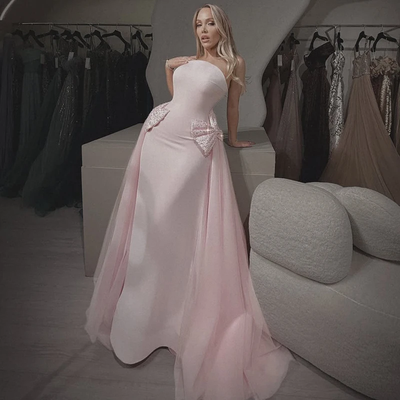 

Thinyfull Саудовская Аравия Русалка Вечерние платья без бретелек с блестками Розовое вечернее платье Ночное макси Коктейльные платья для выпускного вечера по индивидуальному заказу