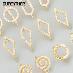 GUFEATHER,6pcs/lot,MG35,jewelry accessories,18k gold rhodium plated,copper,nickel free,charms,diy earrings,jewelry making