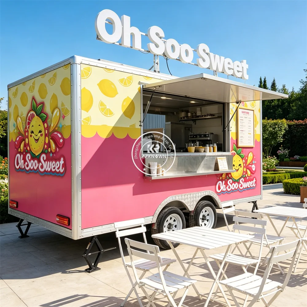

Mobile Coffee Dessert Cart Catering Truck Customized Food Trailer Fully Equipped Concession BBQ Ice Cream Food Truck