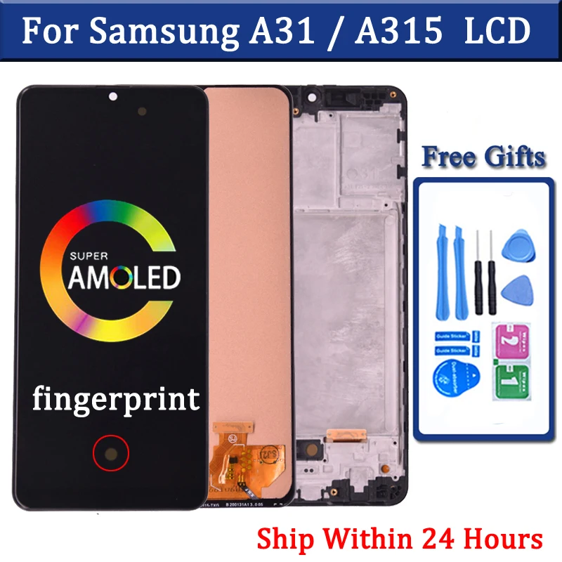 Super AMOLED For Samsung A31 A315 A315F A315F/DS A315G/DS A315G LCD Display Touch Screen Digitizer Replacement Assembly