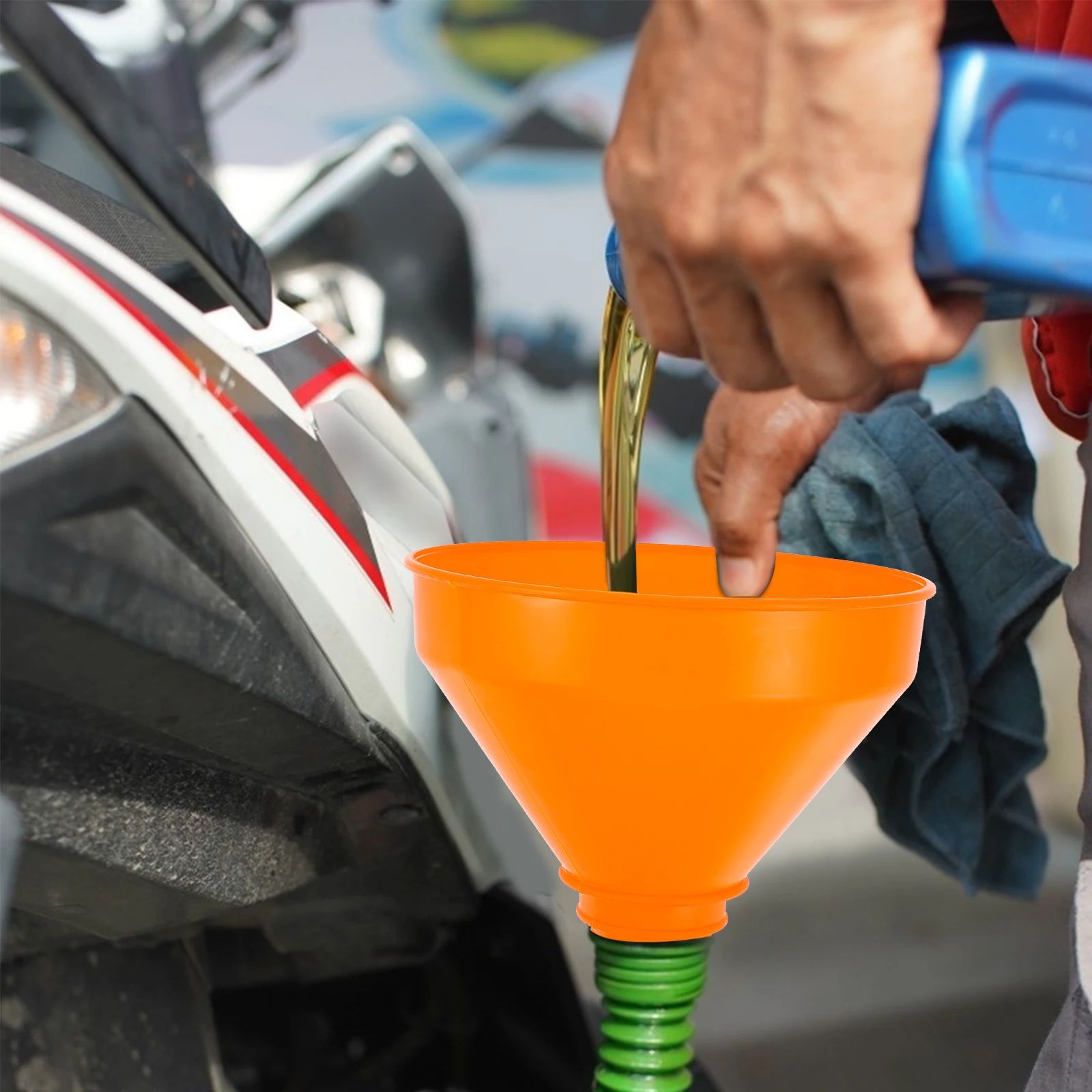 

6pcs Filler Funnel Engine Oil ABS Plastic Wide Mouth Fuel Gas Tank Automotive Durable Tool Transmission