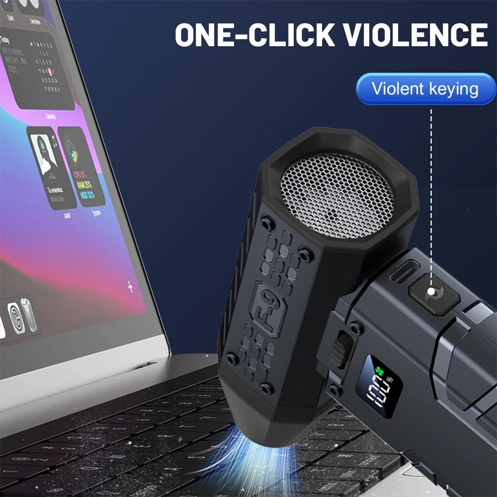 130000RPM Mini Air Blower Brushless Motor Powerful Dust Blower Battery Display LED Lighting Portable Rechargeable Turbo Fan Jet view 6