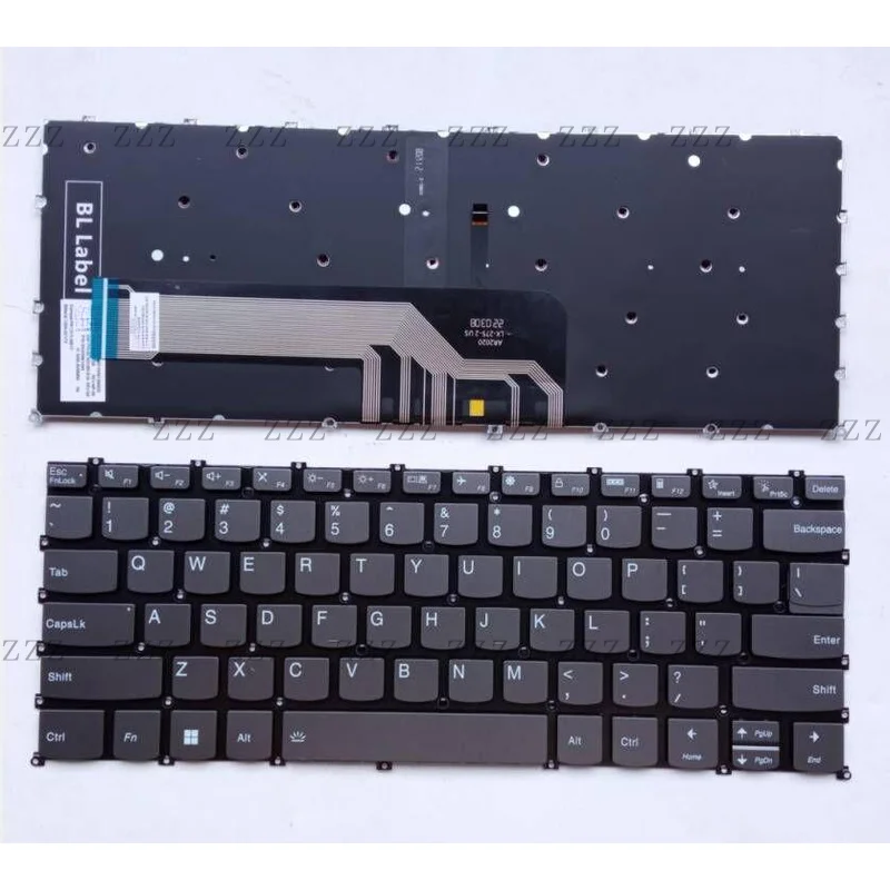 ZZ US Gray Keyboard For LENOVO IdeaPad 3-14ADA6 3-14ALC6 3-14ITL6 BACKLIT
