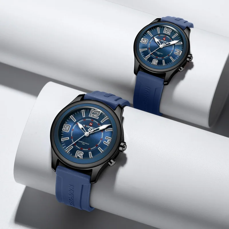 NAVIFORCE 9256 Nuovo Coppia Orologio Al Quarzo Impermeabile Luminoso Cinturino In Silicone Sport di Moda per Uomo e Donna Data Orologi relógio