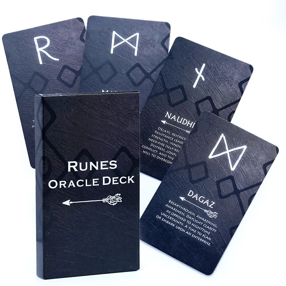 Baraja de oráculo runas, cartas de runas vikingas antiguas, Tarot de adivinación, juego de cartas con símbolo nórdico alternativo para meditación de guía espiritual