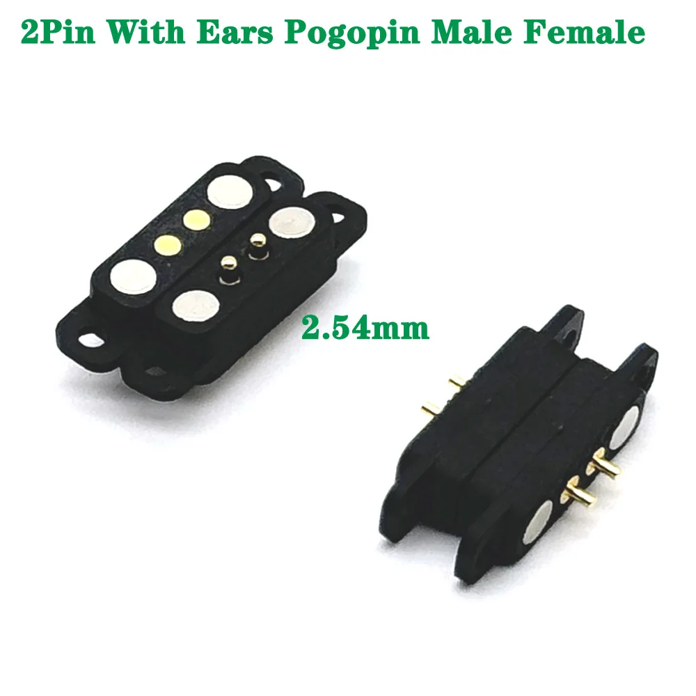 

100Pair 5V 1A Magnetic Pogo Pin Connector 2Pin Pogopin Male Female 2.54mm Spring Loaded DC Magnet Connector Power Socke