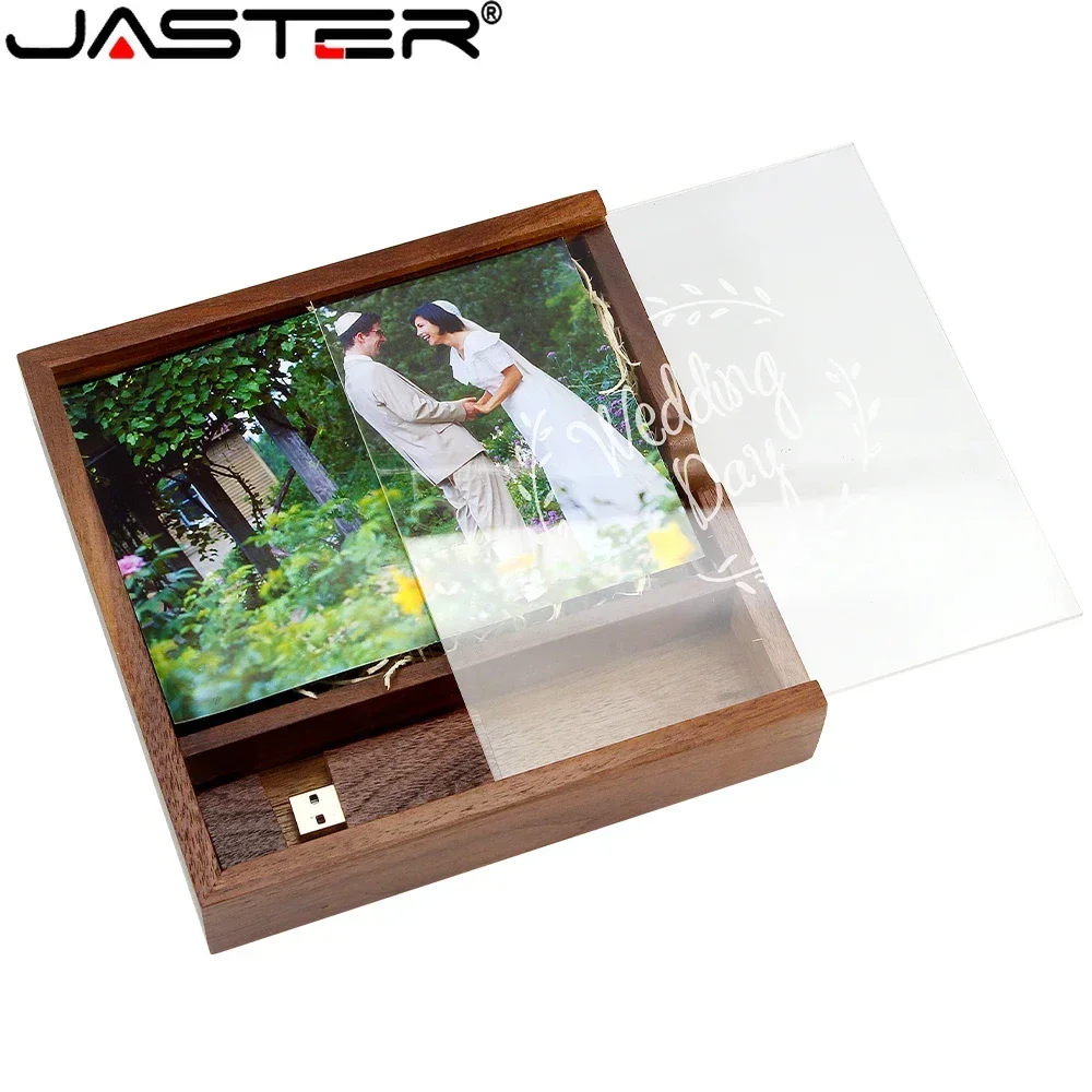 

Free logo Wooden Photo Album BOX USB 2.0 Flash Drives 128GB Pen drive 64GB Memory Stick Maple wood 32GB Creative gifts U disk