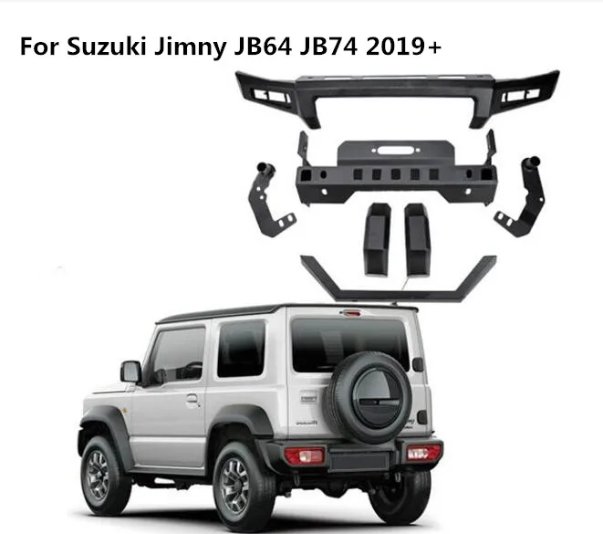 

For Suzuki Jimny JB64 JB74 2019 2020 2021 2022 2023 Aluminum Alloy / Steel Front Bumper Protector Guard Skid Plate With Light