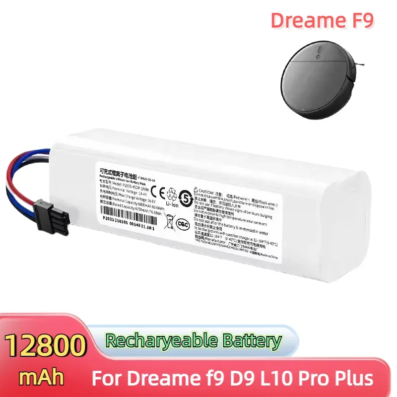 

P2008-4S2P-MMBK Original For Dreame Robot Vacuum Mop Cleaner D9 F9 L10 L10 Pro 12800mAh Lithium-ion Battery Pack 4INR19/66-2