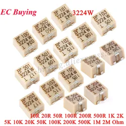 1-10Pcs 3224W SMD Precision Trimmer Potentiometer Adjustable Resistance 100R 200R 500R 1K 5K 10K 20K 50K 100K 200K 500K 1M Ohm