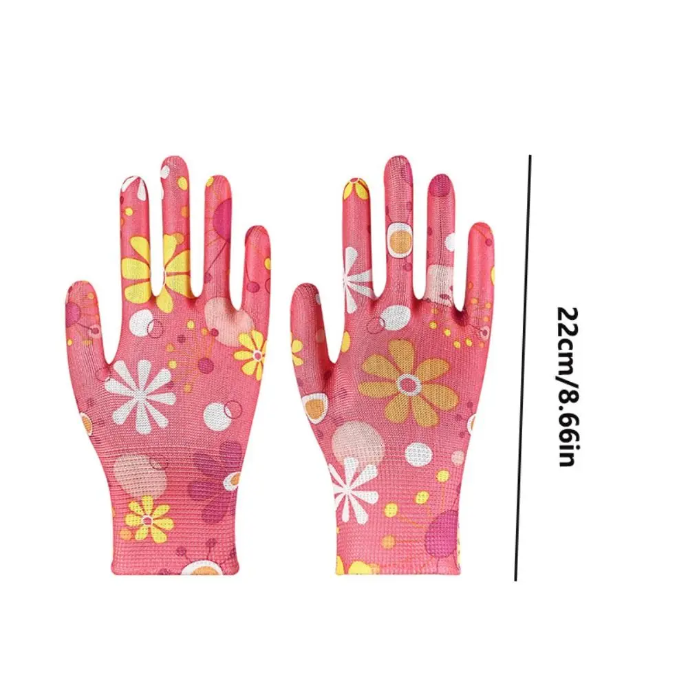 1Pair Nylon Planting Labor Gloves Labor Protection Thin Gardening Gloves Wear-Resistant Non-slip Women Work Gloves Outdoor