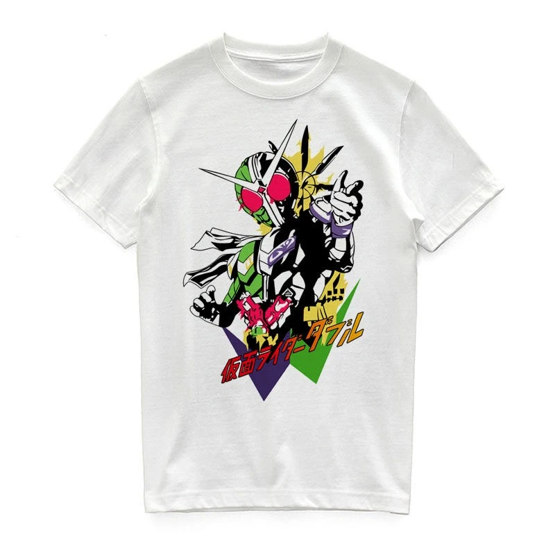 

Kamen Rider Series T-Shirt W Printing Men's Summer Casual Sports Pure Cotton Heavy Large Size Comfortable Short Sleeves