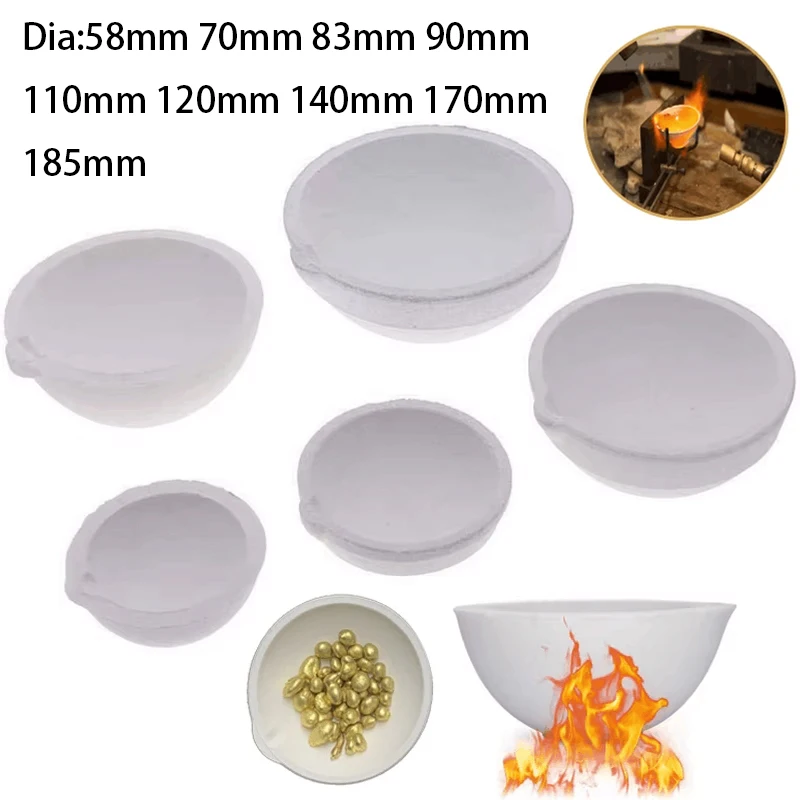 

High Temperature Quartz Bowl Melting Crucible for Golds & Silver Platinum Refining High Quality 100g-5000g