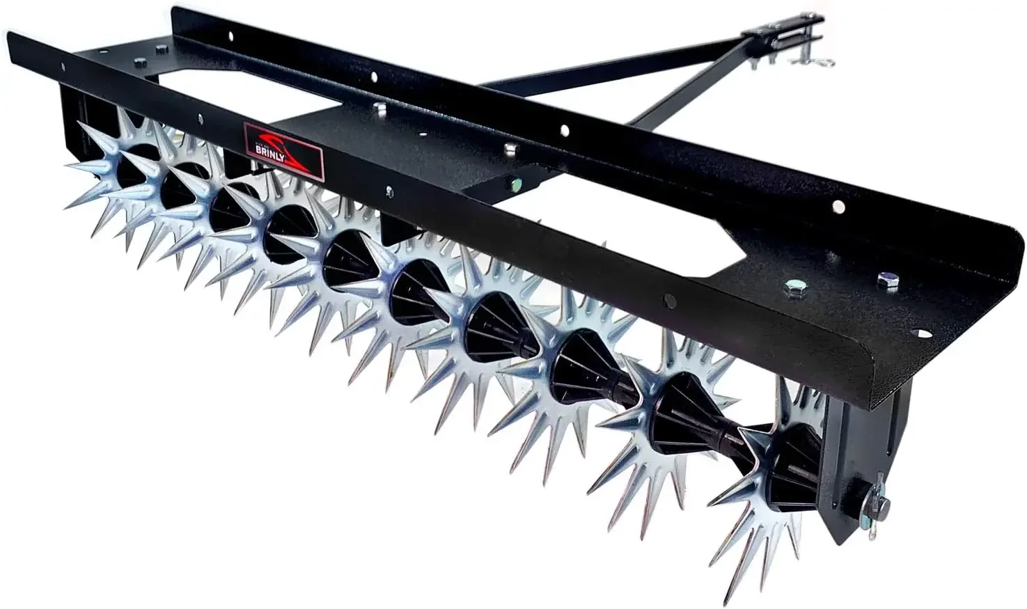 Tow Behind Spike Aerator with Double Tow Bar, 10 Tine stars with 8