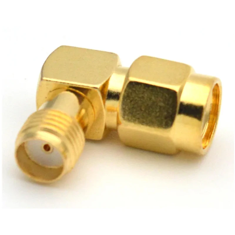 1 Stück vergoldeter SMA-Koaxialstecker, Winkelstecker 90 Grad, SMA-Stecker auf SMA-Buchse, RF-Adapter – Detail 3