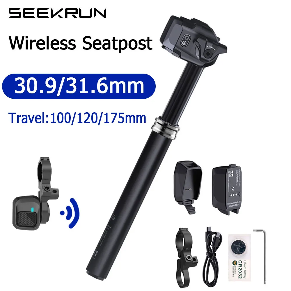 AliExpress NONE SEEKRUN S7 Wireless Dropper Seatpost MTB Bike 120/150/175mm Travel 30.9 31.6mm Electronic Adjustable Bicycle Saddle Post