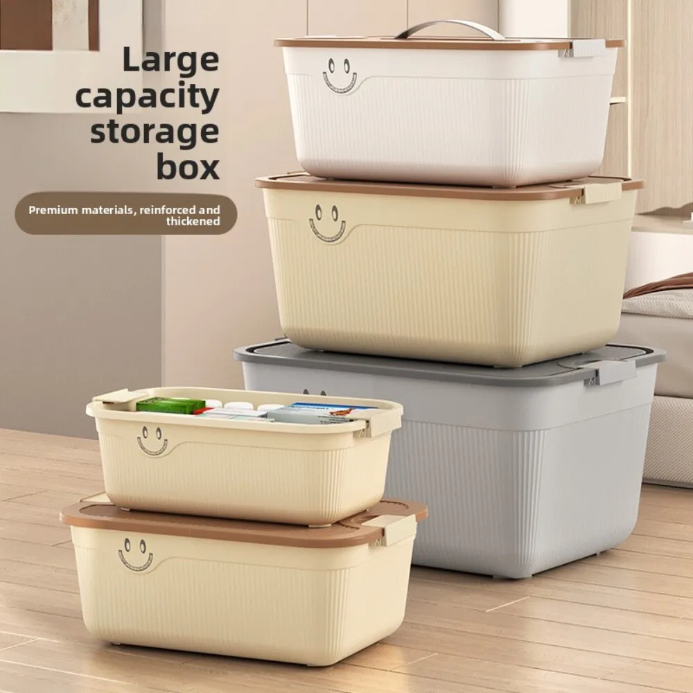 

Portable Storage Box with Lid for Home Clothes Snacks Toys Organizer Basket Lightweight Container for Miscellaneous Items 124