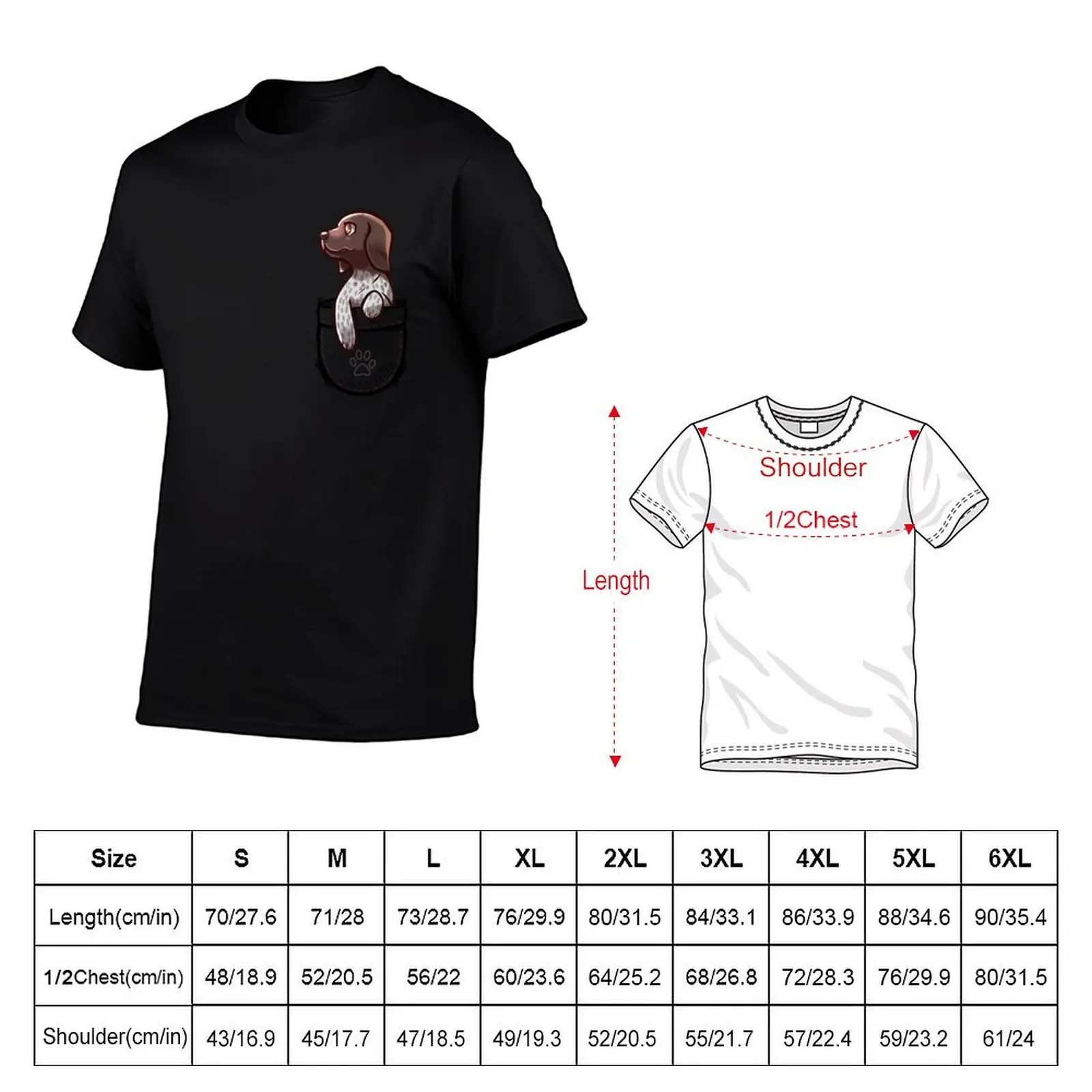 Pocket Cute German Shorthair Pointer Dog T-Shirt t shirt man designer cotton t shirt man funny t shirts man T-shirt view 2