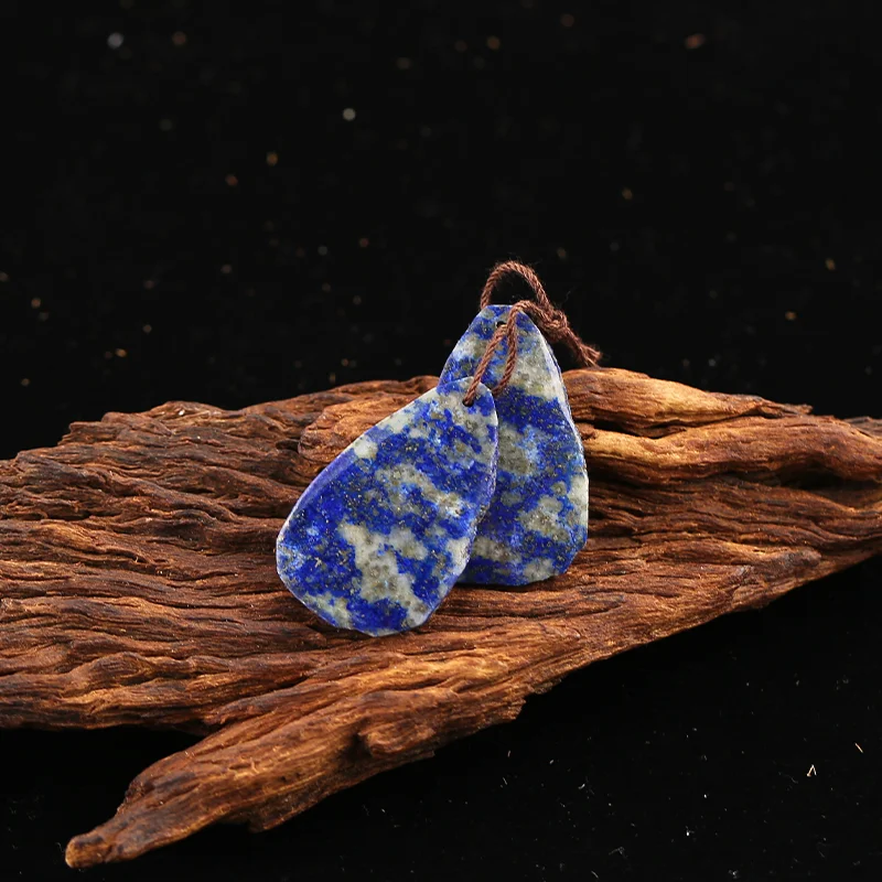 B&F Lapis Lazuli Earring Beads for Jewelry Making, Handmade Natural stones beads, Stones for jewelry Making Supplies