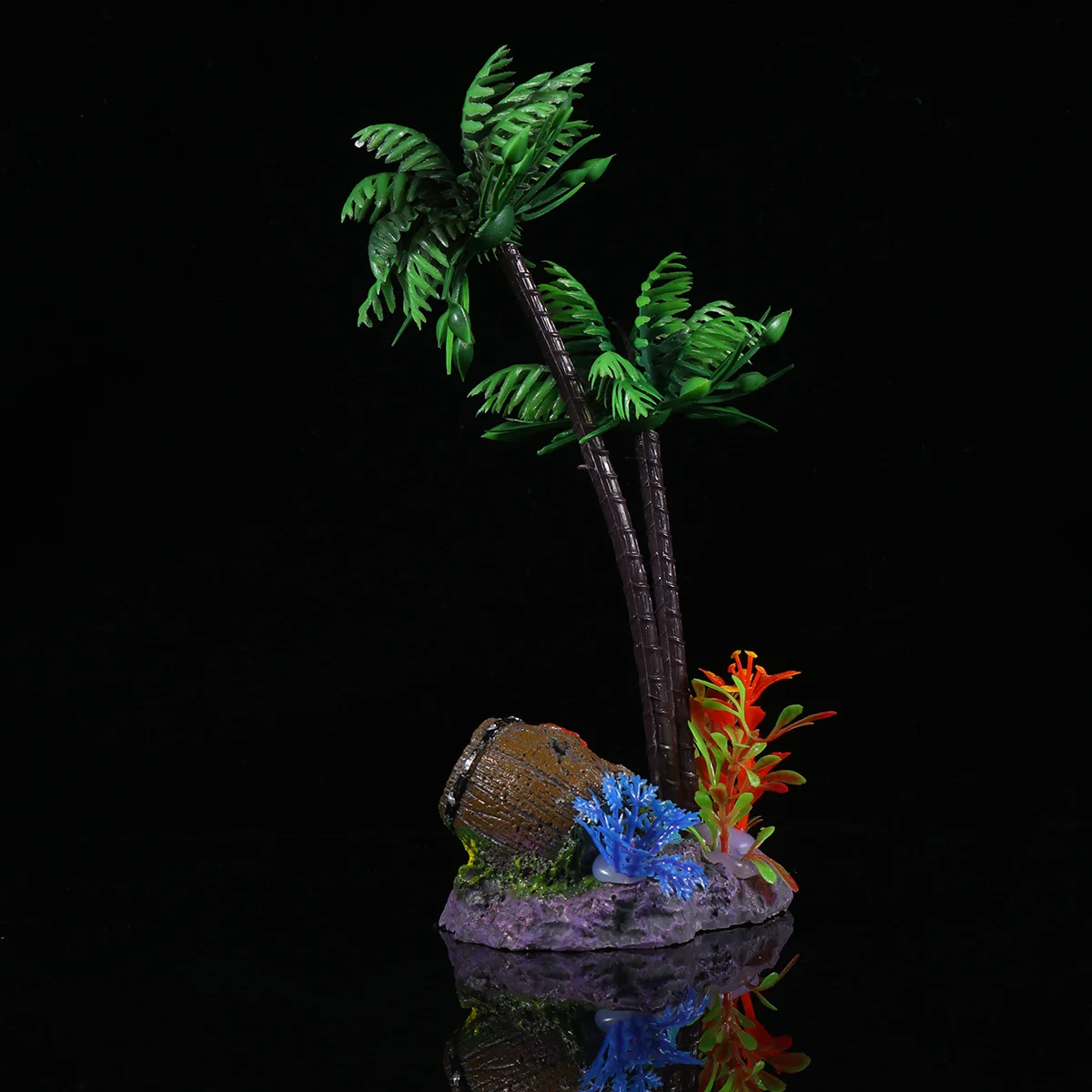 

1Pcs Aquarium Coconut Tree Simulated Plant Artificial Greenery Fish Tank Decoration Natural Realistic Plant Safe for Aquariums