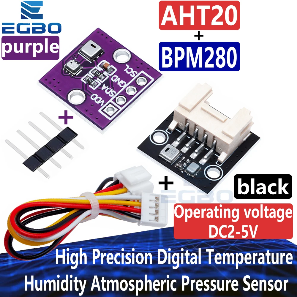 1~10PCS EGBO AHT20+BMP280 High Precision Digital Temperature And Humidity Atmospheric Pressure Sensor For Arduino