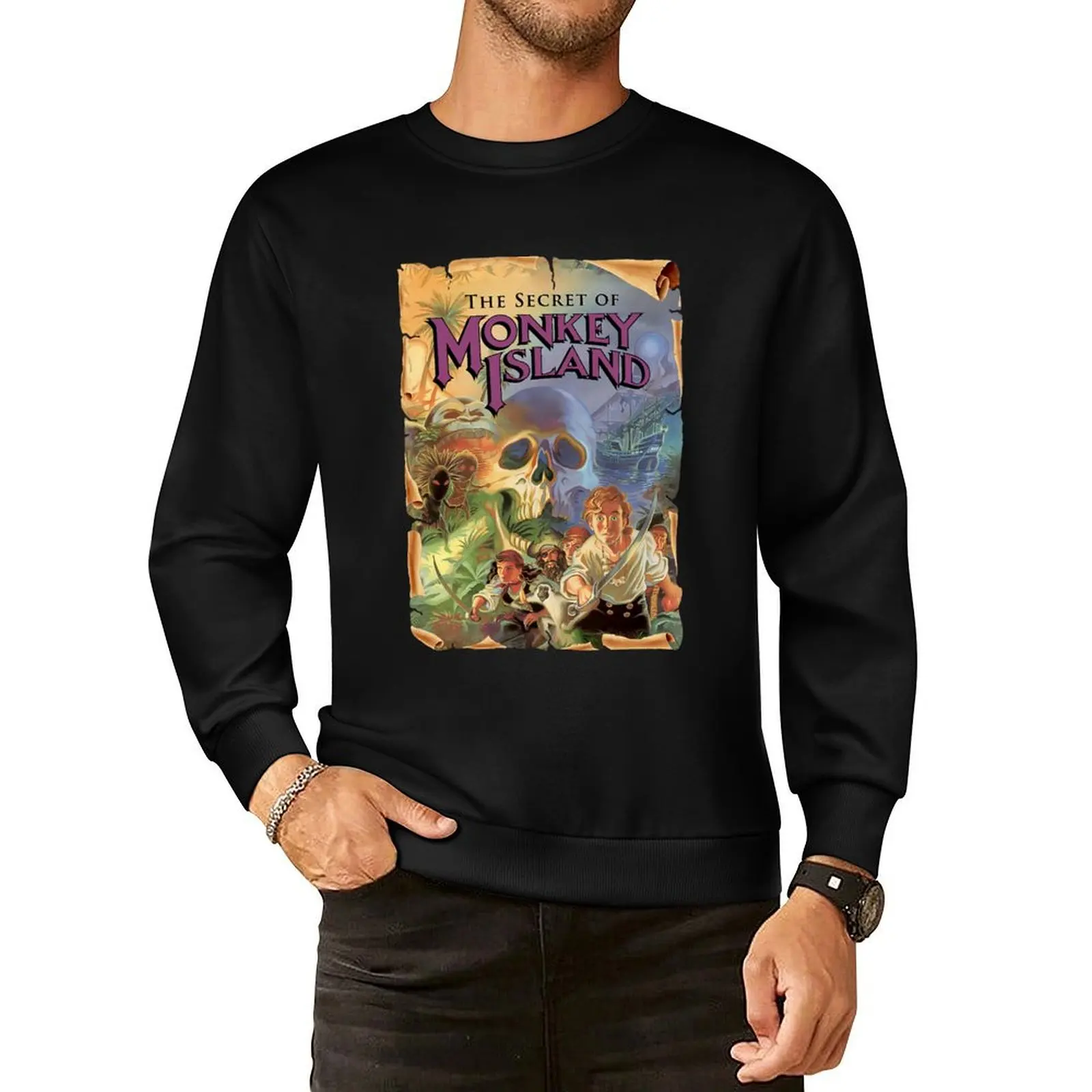 The Secret of Monkey Island Pullover Hoodie male clothes men wear anime clothing new in sweatshirts