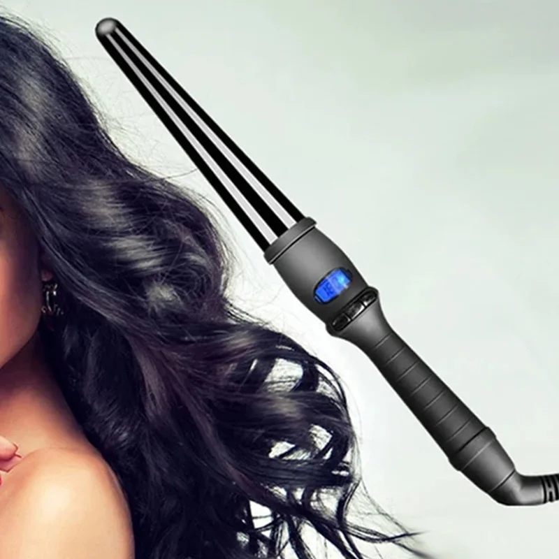 

Professional Ceramic LCD Display Electric Curling Iron Wand Negative Ion Technology Multi-Temperature Hair Curling