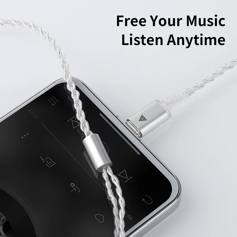 QKZ TC100 سماعة كابل نوع-c التوصيل 2PIN 0.75 مللي متر iem كابل سماعات أذن سلكية استبدال ترقية سلك ل KZ ZSN ZSX PRO X ZS10