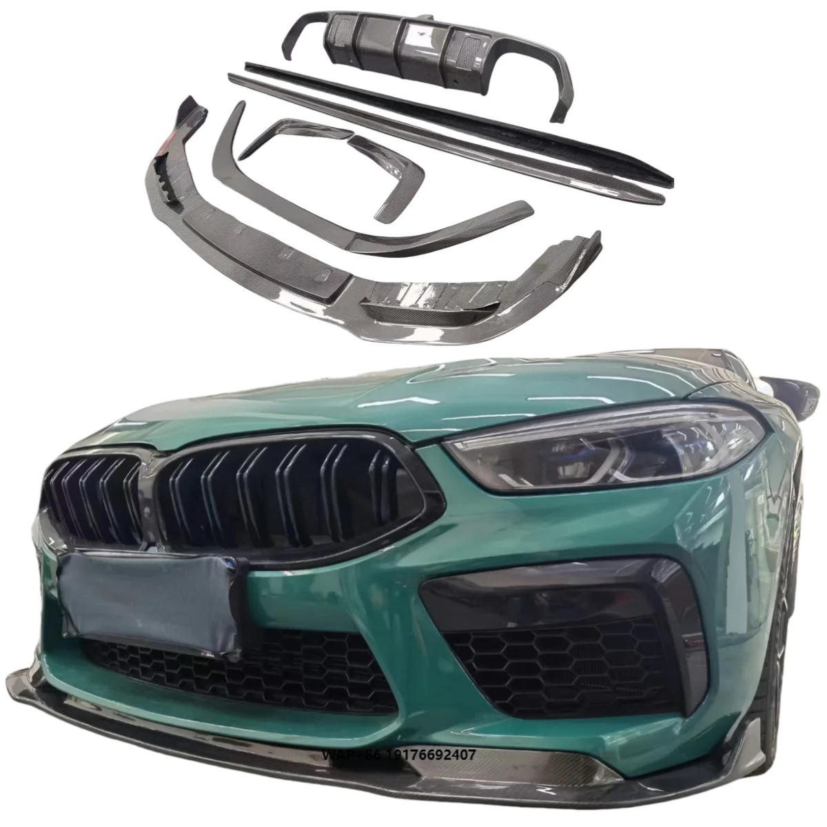 ForBMW M8 F91 F92 Carbon Fiber Body Kit Front Lip Rear Lip Diffuser Trim Sheet