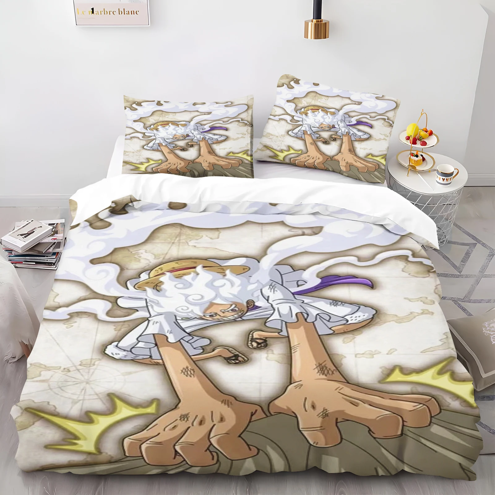 Monkey D Luffy Duvet Cover One Piece 3D Printing Soft Children's Bedroom Set ​Polyester Adult Gift  2/3pcs Bedding