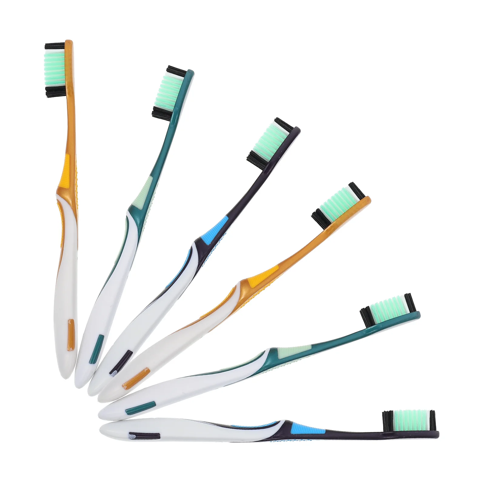 

6Pcs Hard Bristle Toothbrushes Long Brush Head Oral Cleaning Supplies Teeth Cleaning for Adults Tooth Handheld Toothbrushes