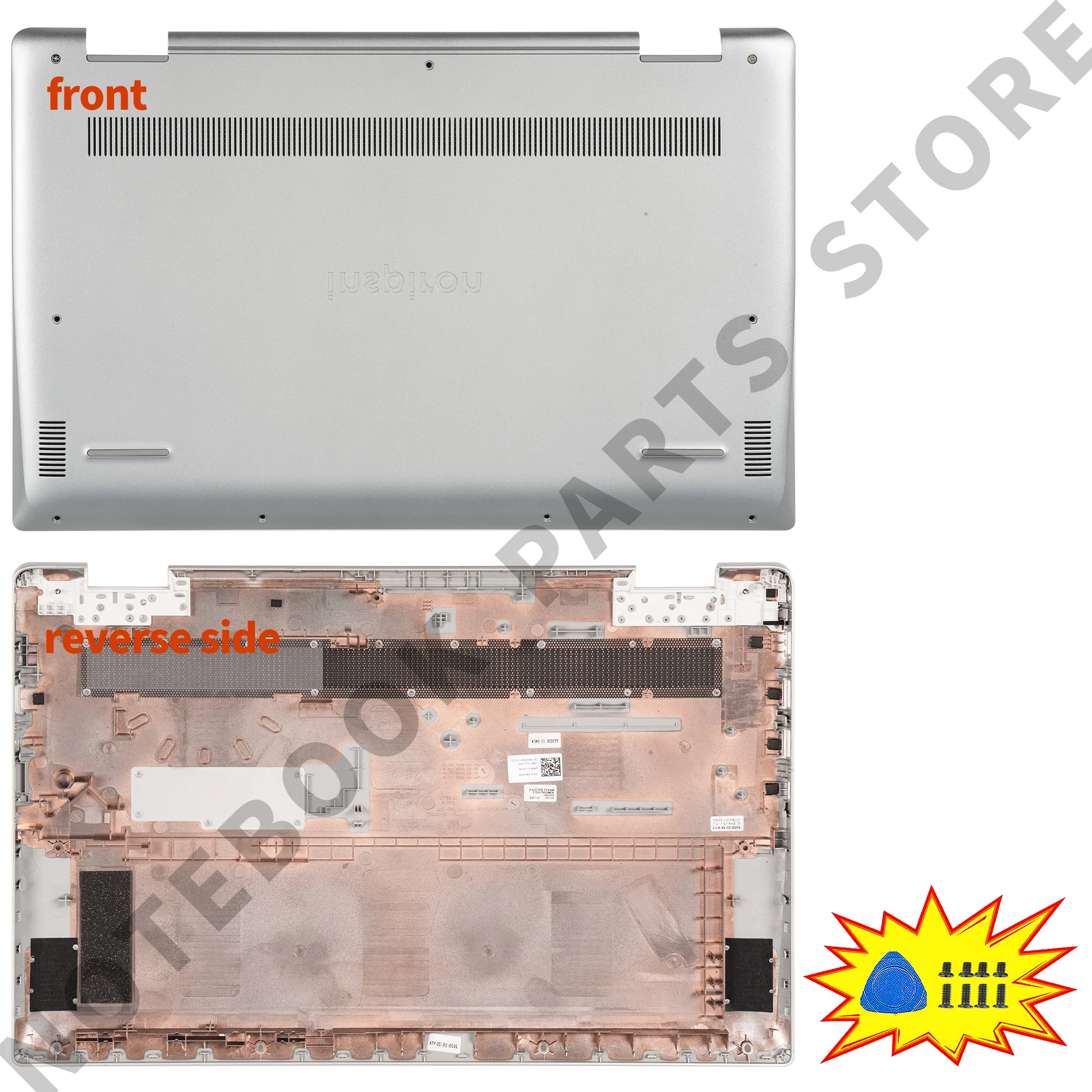 Imagem -05 - Metal para Inspiron 15 5590 5598 Lcd Capa Traseira 039t35 Moldura Frontal 0h8g80 Apoio para as Mãos 0nkkxh Inferior 0khgwh Dobradiças Novo Case Peças de