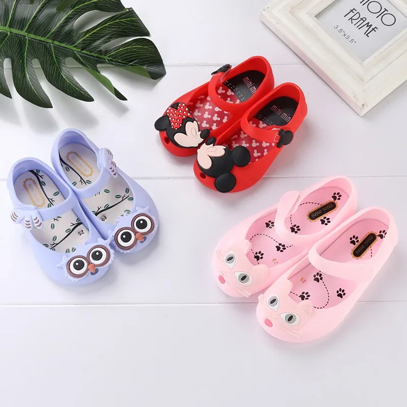 Disney Spring Summer Princess Bow Mickey Mouse Girls Sandals Children Slippers baby girls Children\'s Shoes