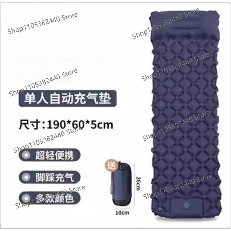 Outdoor Camping Inflatable Mattress Sleeping Pad With Pillows Ultralight Air Mat Built In Inflator Pump Hiking