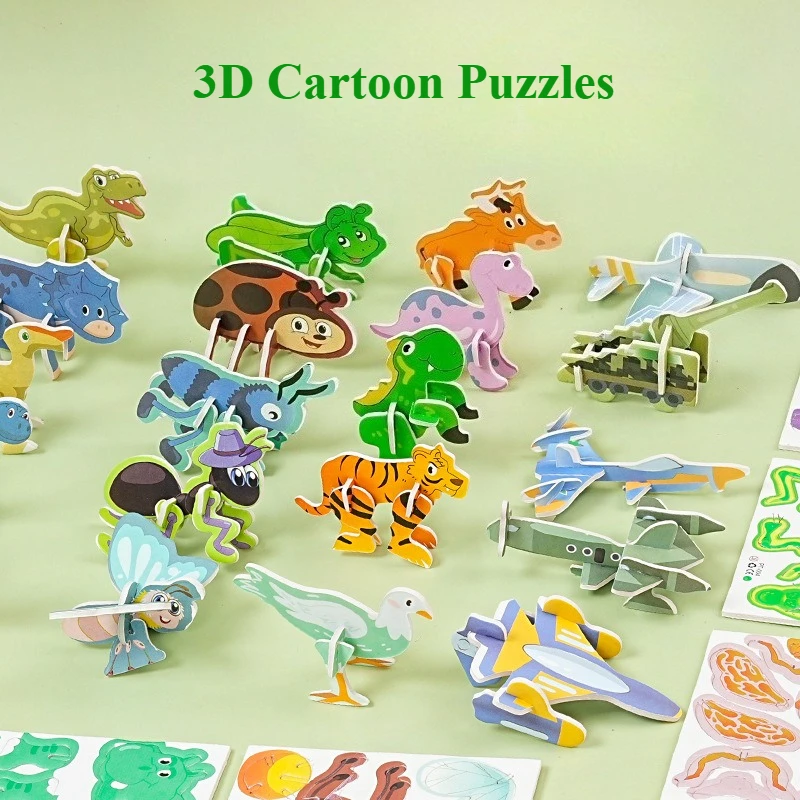 

3D Animal Puzzles for Kids 25 Pack Educational Jungle Animal Puzzle Dinosaur Farm Animals for Kids