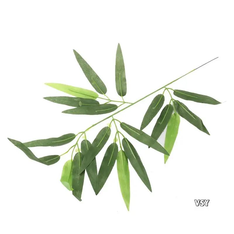

300 PCS Artificial Green Bamboo Leaves Fake Green Plants Greenery Leaves For Home Hotel Office Party Decoration