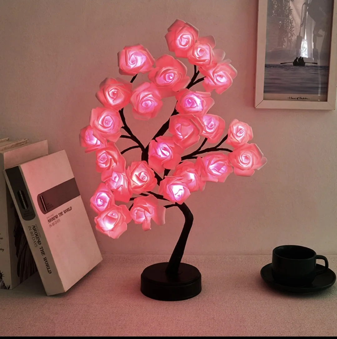 Bedroom Living Room Atmosphere LED Tree Light Home Rose Decoration Light Maple Leaf Light Christmas Decoration Small Night Light