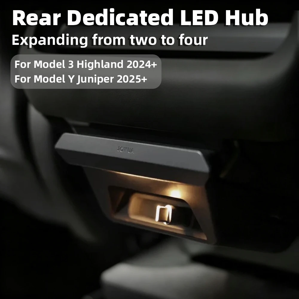 Car Rear Seat Retractable Docking Station 4 Ports Electric Vehicle Fast Charging Hud for Tesla Model 3 Highland Model Y Juniper