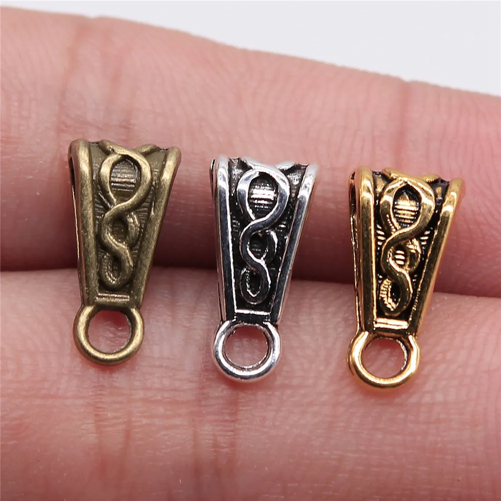 WYSIWYG 20pcs Bail Beads Charms 3 Colors Zinc Alloy DIY Jewelry Making Accessories DIY For Bracelet Necklace 6x7x10mm